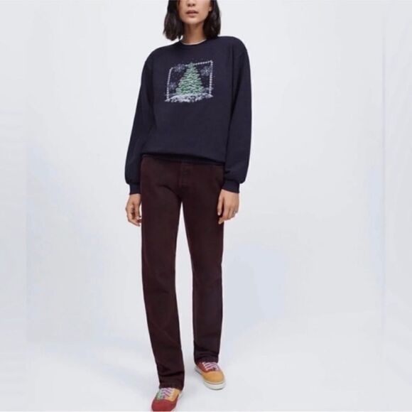 NEW Re/Done 90s High Rise Loose Wine Dipped Jeans Size 25 - Picture 2 of 12